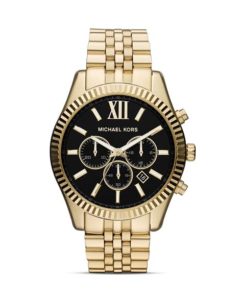 mens michael kors watch gold|michael kors lexington chronograph watch.